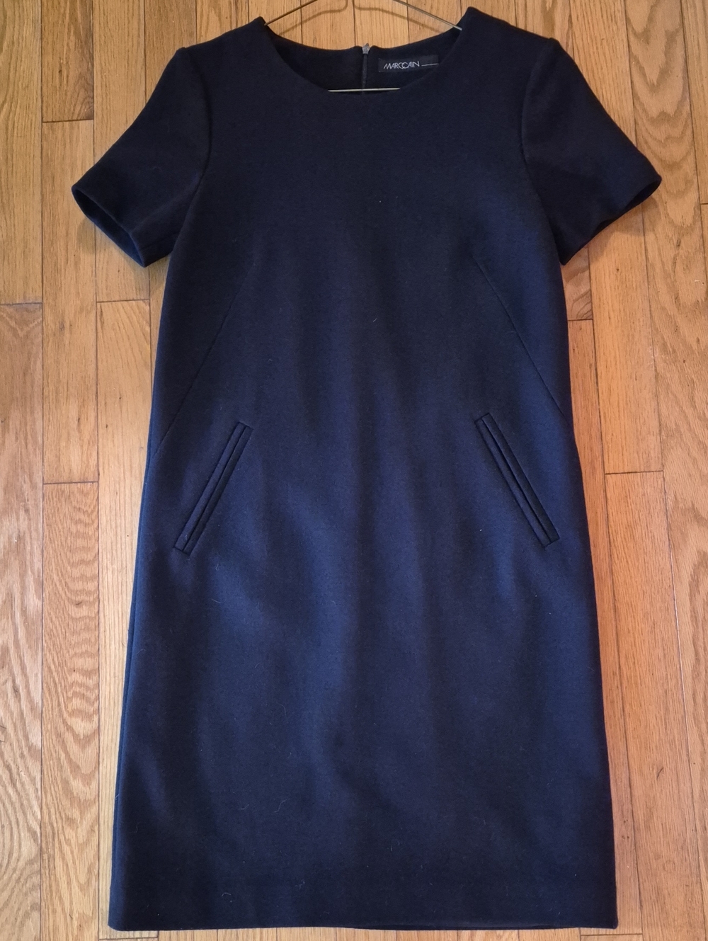 Marc Cain Premium Black Shift Dress W/Pockets Size N2/ US 4 - Wool/Cashmere